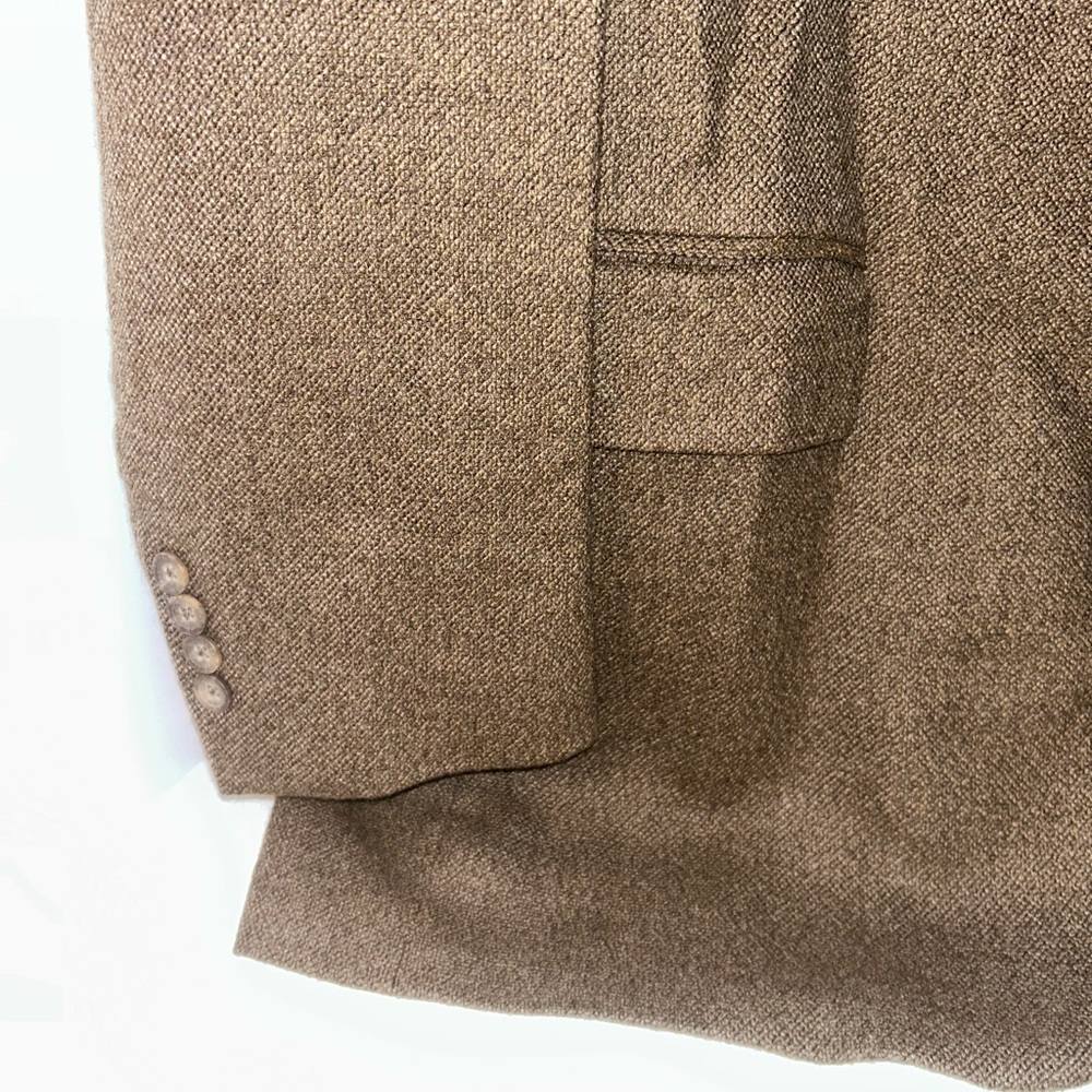 Oscar de la Renta men’s brown blazer jacket 2 button lambswool cashmere size 44L - Picture 15 of 15